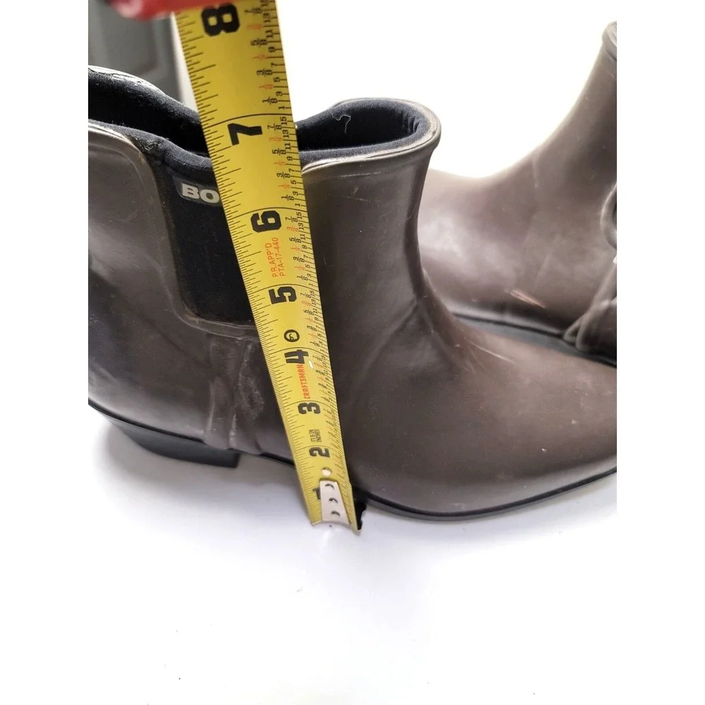 Bogs valerie Women's Brown Ankle Rubber Heel Pump Rain Boots Size 8‎